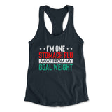 I'm One Stomach Flu Away From My Goal Weight Womens Racerback Tank in Midnight Navy color