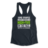 Some People Just Need A High-Five In The Face With A Chair Womens Racerback Tank in Midnight Navy color