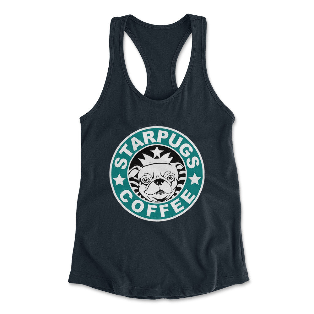 Starpugs Coffee Womens Racerback Tank in Midnight Navy color