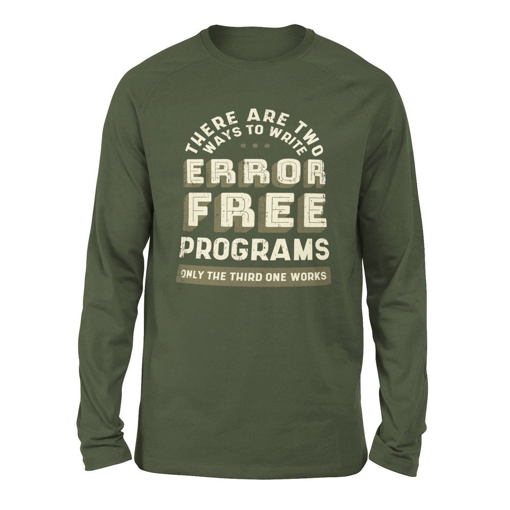 How Many Ways To Write Error Free Programs Men/Unisex Drop Shoulder Sweatshirt in Military Green color
