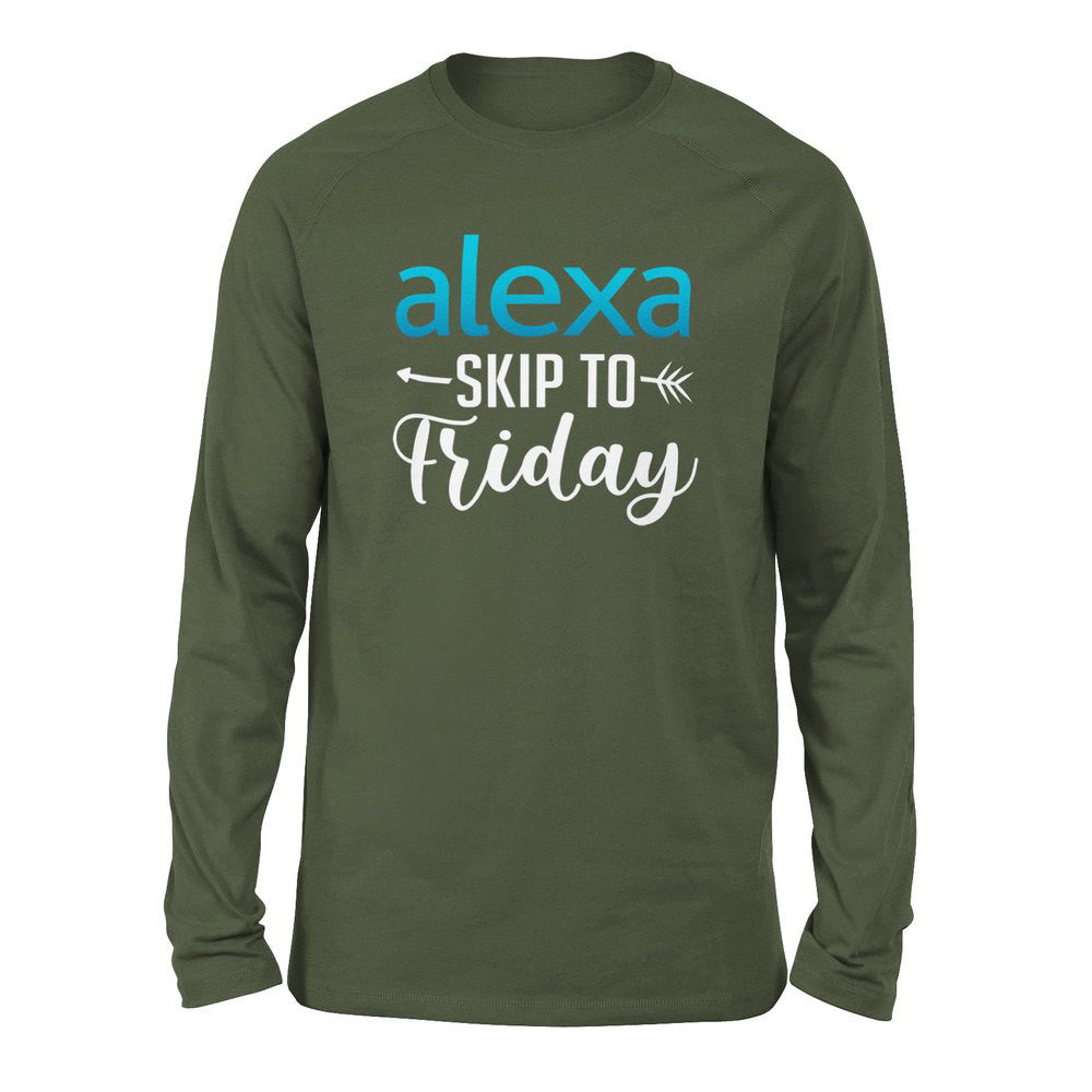 Alexa, Skip To Friday Men/Unisex Drop Shoulder Sweatshirt in Military Green color