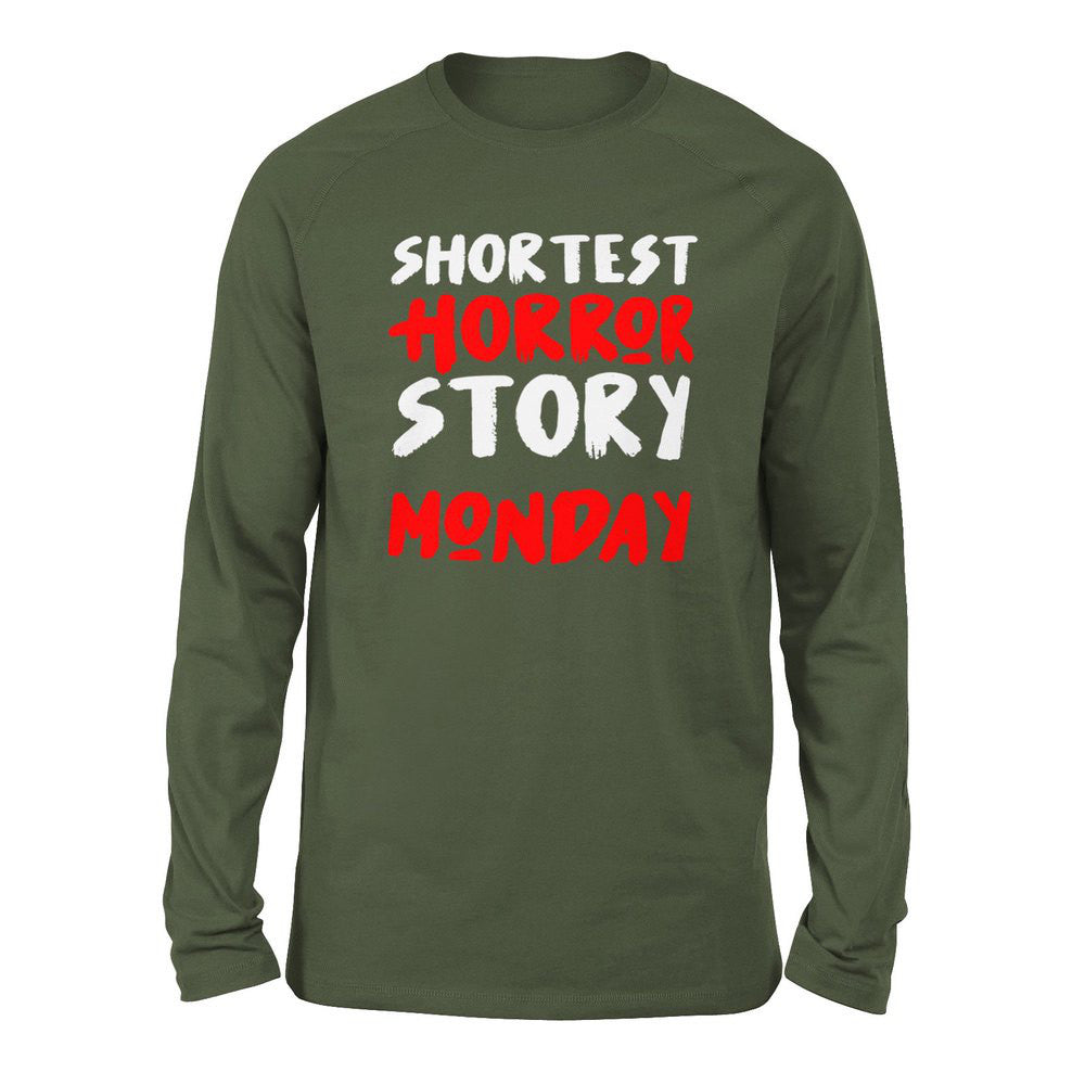 Shortest Horror Story - Monday Men/Unisex Drop Shoulder Sweatshirt in Military Green color