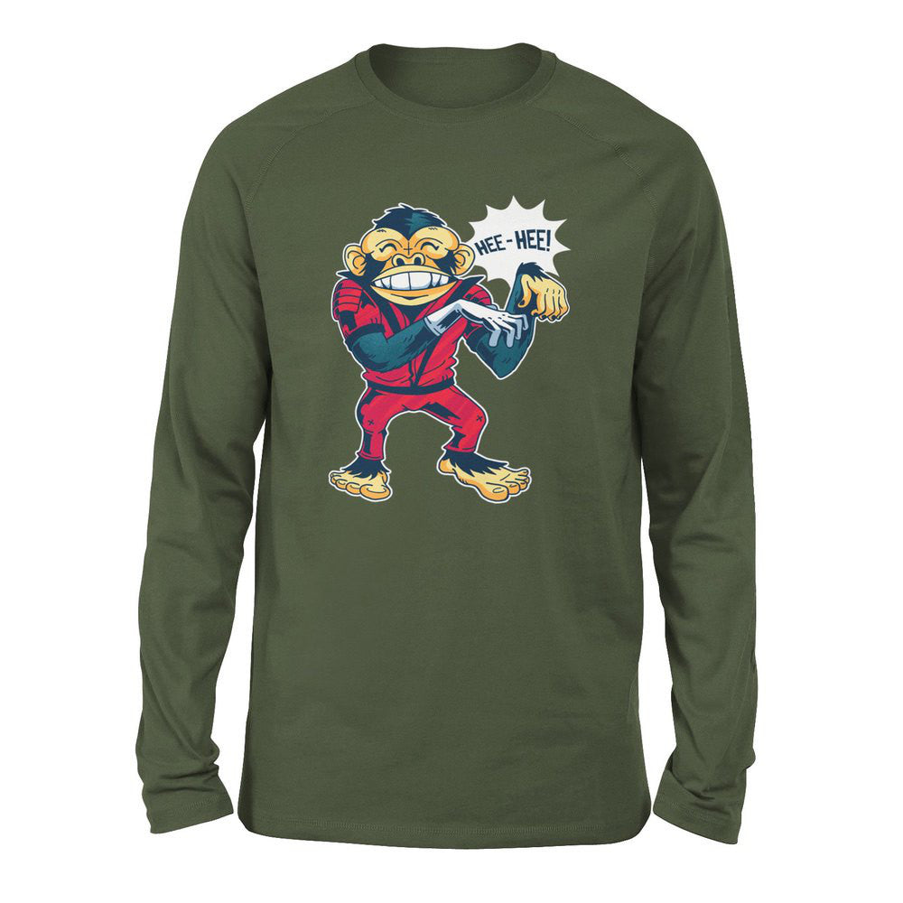Dancing Monkey Jackson Men/Unisex Drop Shoulder Sweatshirt in Military Green color