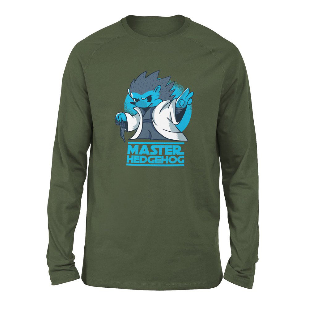 Master Hedgehog Men/Unisex Drop Shoulder Sweatshirt in Military Green color