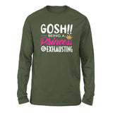 Gosh!! Being A Pricess Is Exhausting Men/Unisex Drop Shoulder Sweatshirt in Military Green color