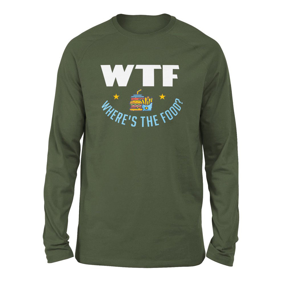 WTF - Where's The Food Men/Unisex Drop Shoulder Sweatshirt in Military Green color