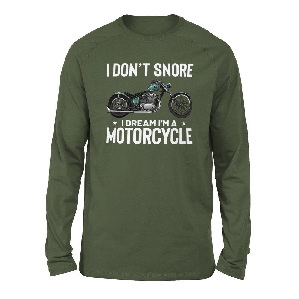 I Don't Snore, I Dream I'm A Motorcycle Men/Unisex Drop Shoulder Sweatshirt in Military Green color