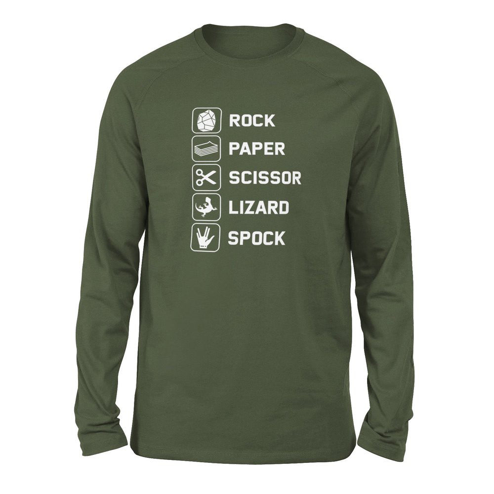 Rock Paper Scissor Lizard Spock Men/Unisex Drop Shoulder Sweatshirt in Military Green color