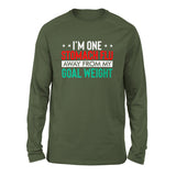 I'm One Stomach Flu Away From My Goal Weight Men/Unisex Drop Shoulder Sweatshirt in Military Green color