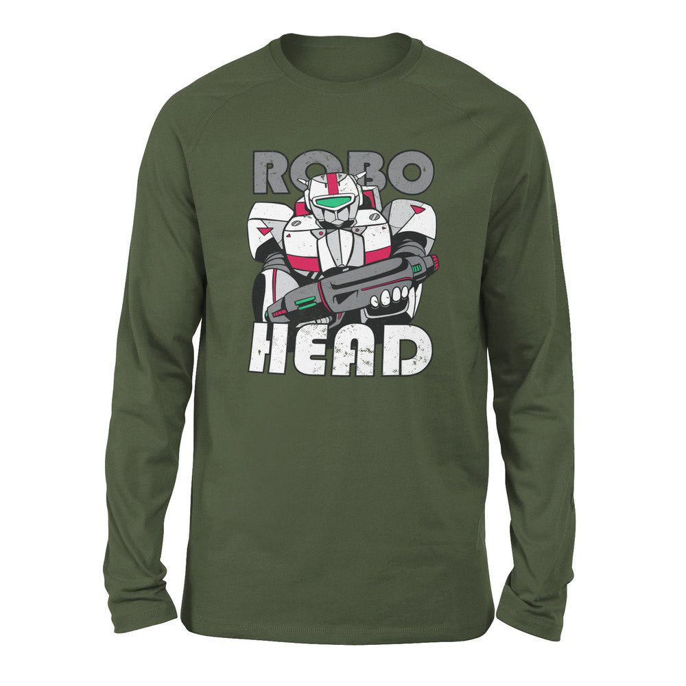 Robo Head Men/Unisex Drop Shoulder Sweatshirt in Military Green color