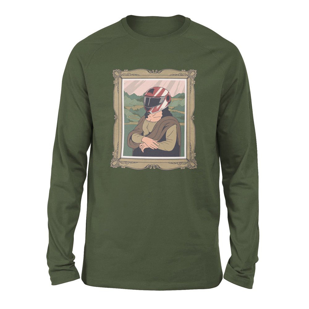 Monalisa Helmet Men/Unisex Drop Shoulder Sweatshirt in Military Green color