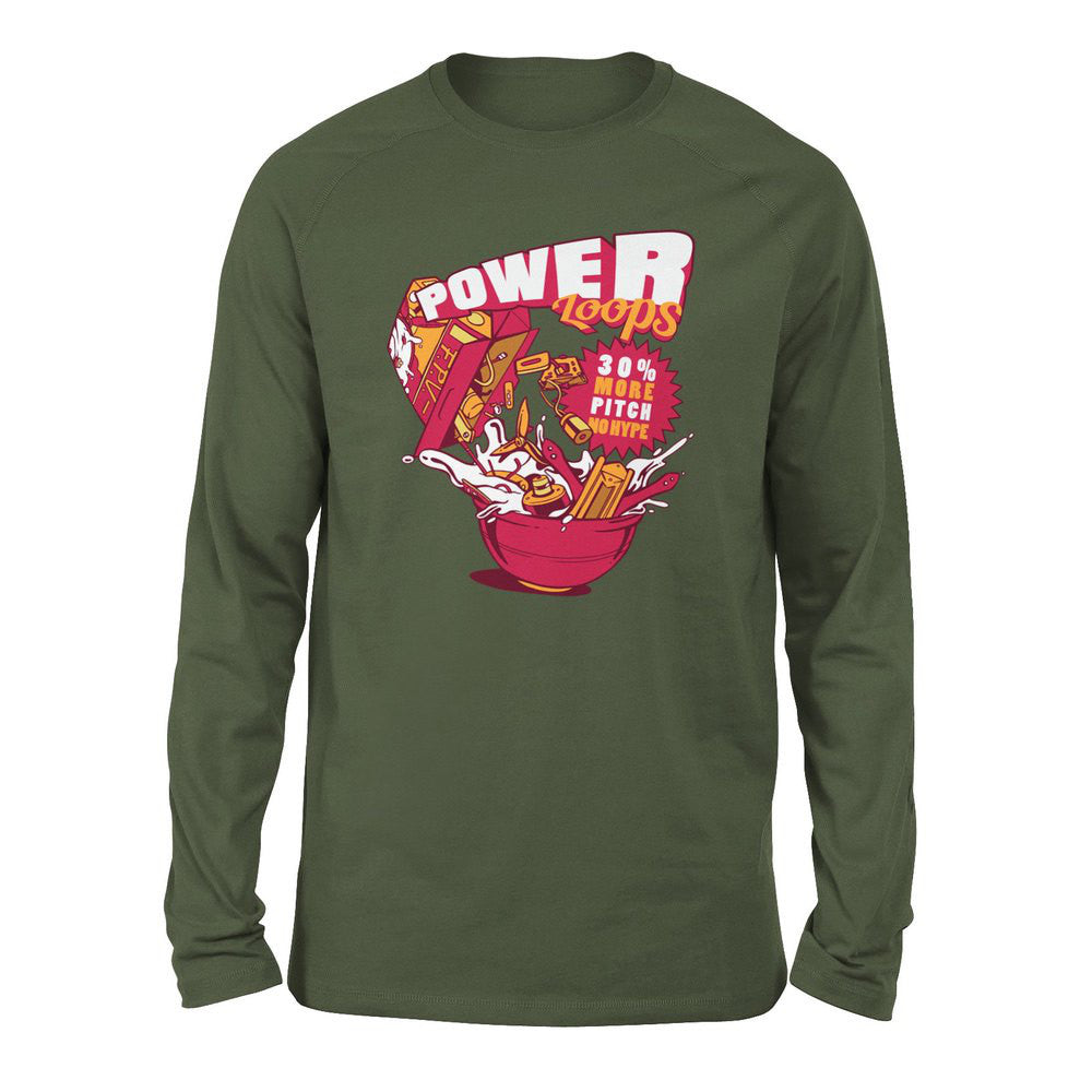 Power Loops Men/Unisex Drop Shoulder Sweatshirt in Military Green color