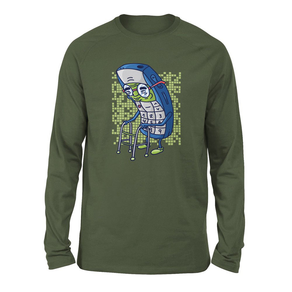 Old Nokia Cellphone Men/Unisex Drop Shoulder Sweatshirt in Military Green color
