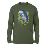 Old Nokia Cellphone Men/Unisex Drop Shoulder Sweatshirt in Military Green color