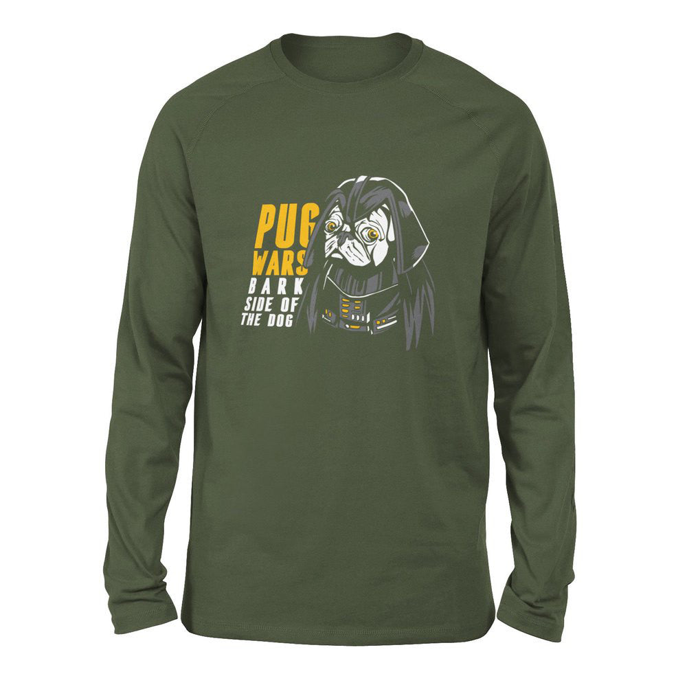 Darth Pug Men/Unisex Drop Shoulder Sweatshirt in Military Green color