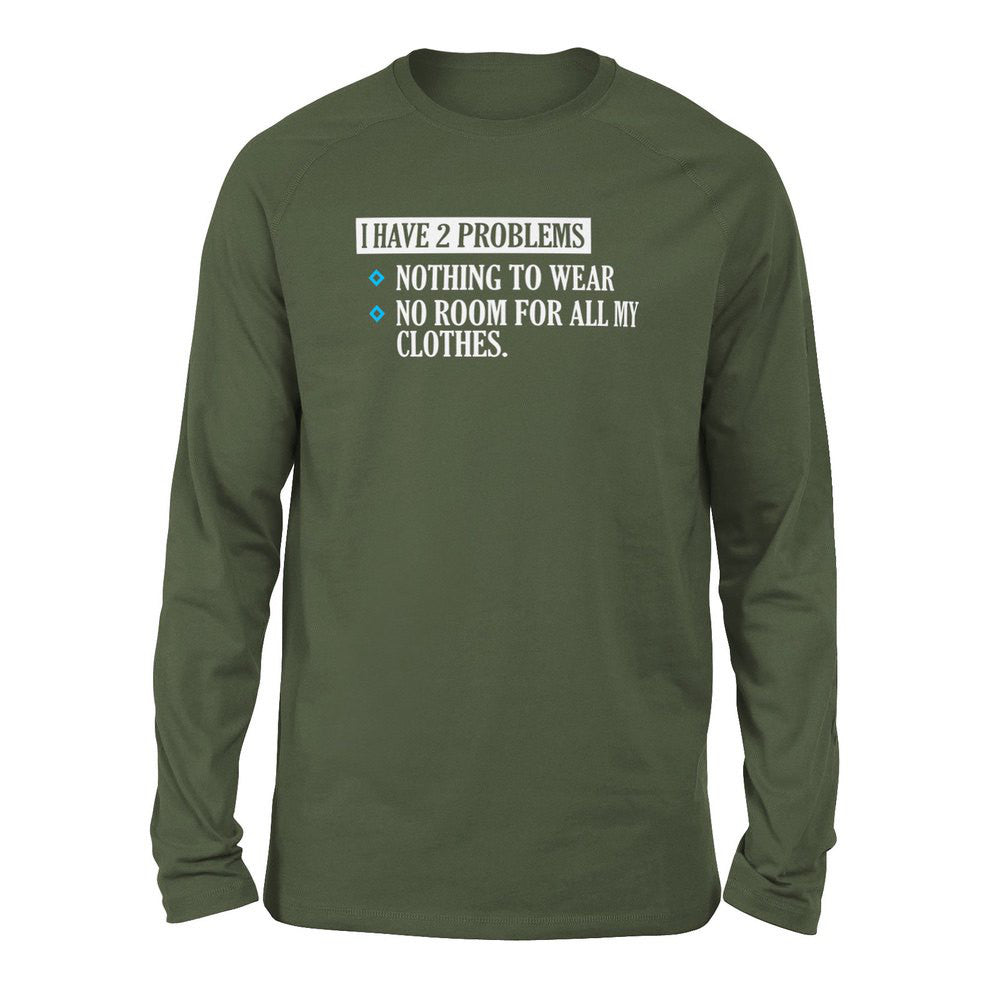 I Have 2 Problems Men/Unisex Drop Shoulder Sweatshirt in Military Green color