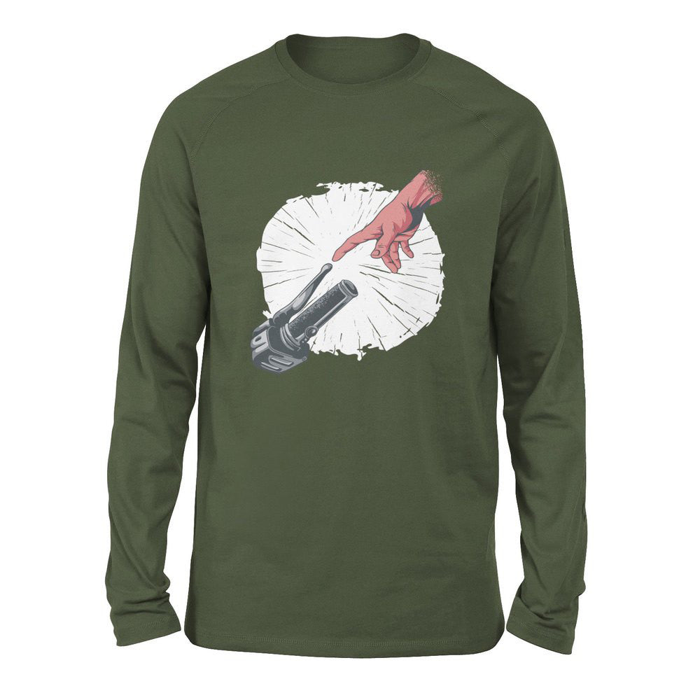 Creation Of Adam - Motorcycle Men/Unisex Drop Shoulder Sweatshirt in Military Green color