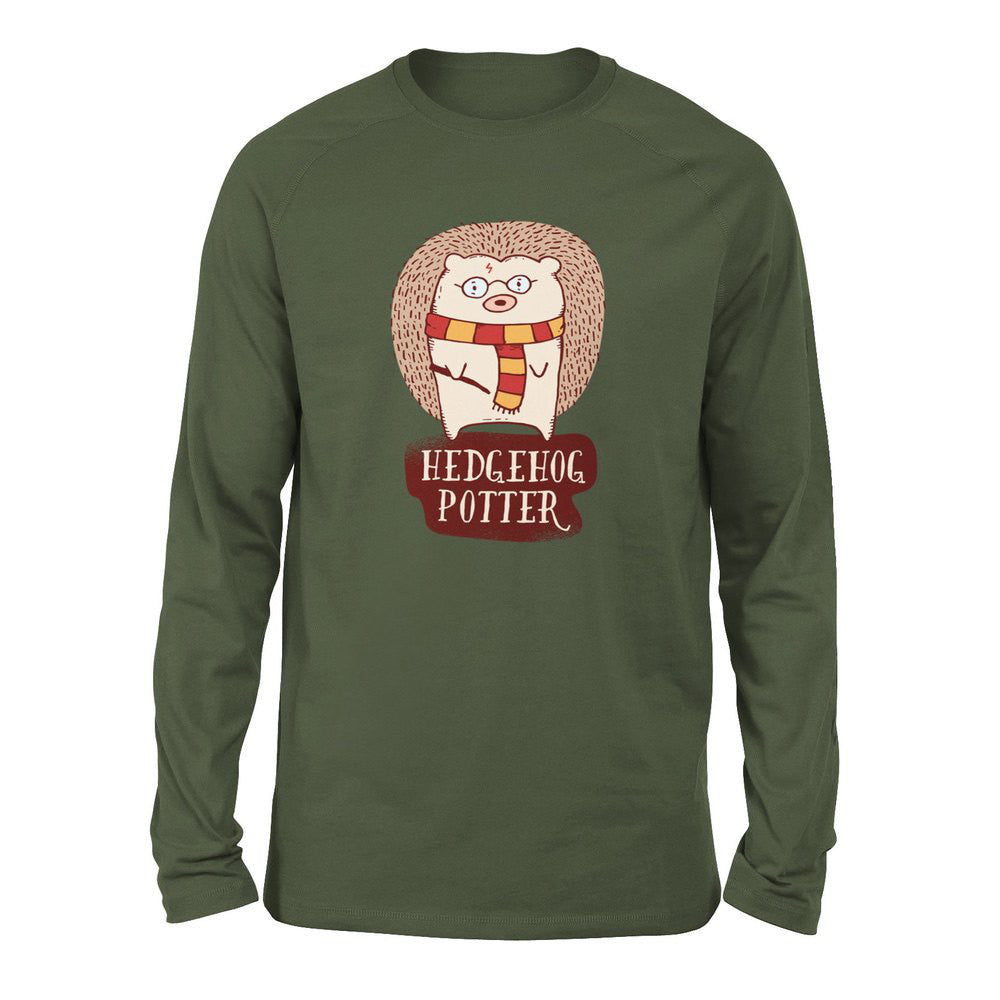 Hedge Hog Potter Men/Unisex Drop Shoulder Sweatshirt in Military Green color