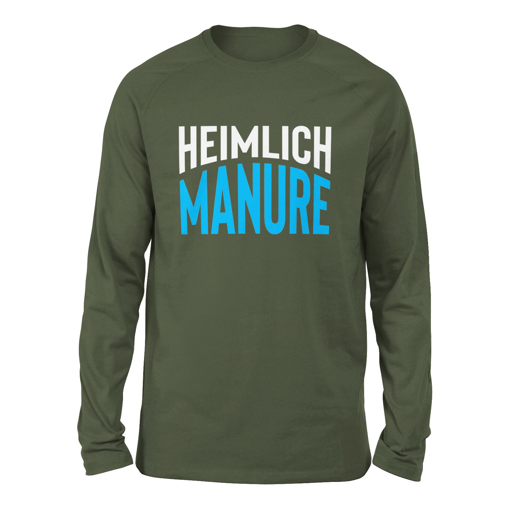 Heimlich Manure Men/Unisex Drop Shoulder Sweatshirt in Military Green color