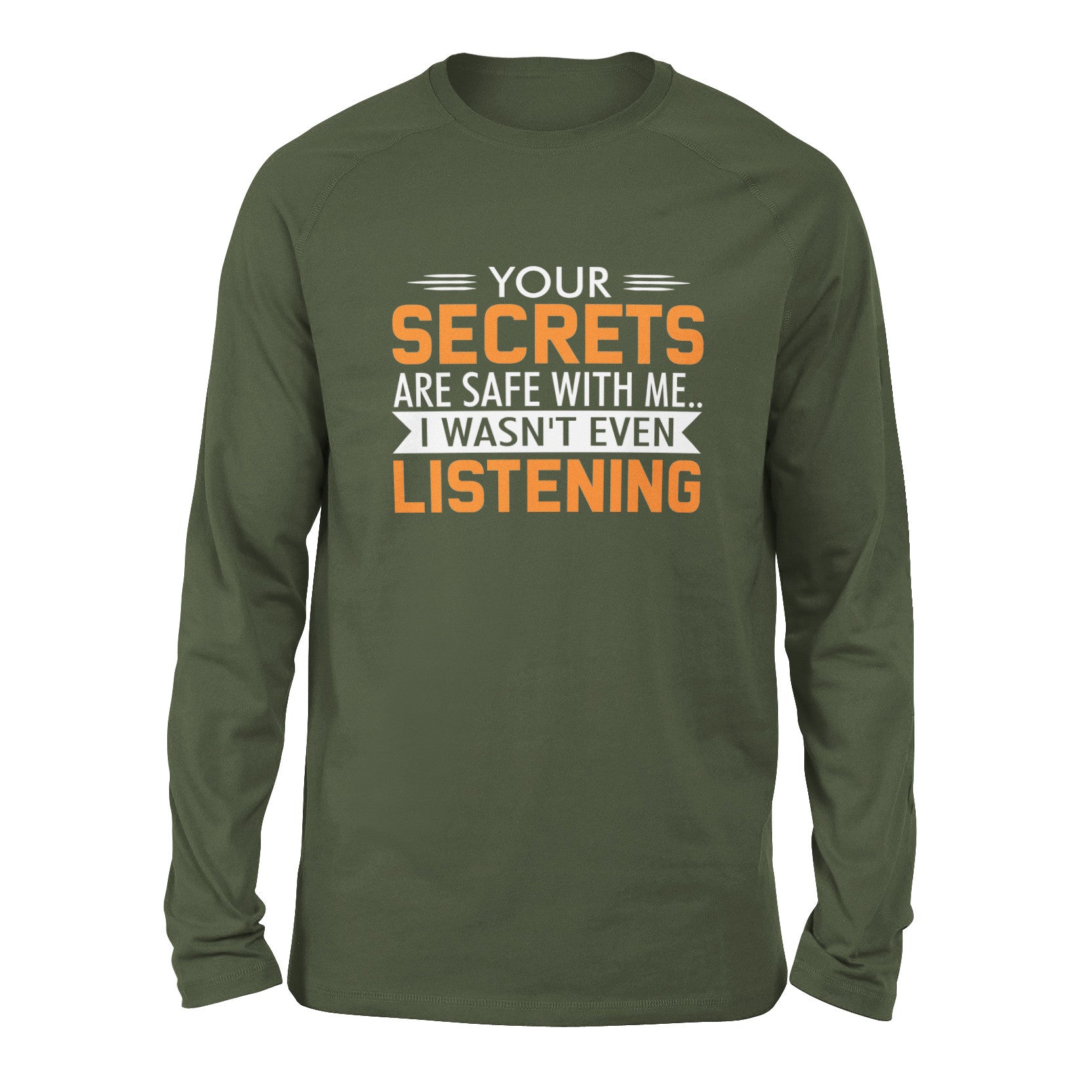 Your Secrets Are Safe With Me Men/Unisex Drop Shoulder Sweatshirt in Military Green color