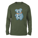 Koala Potter Men/Unisex Drop Shoulder Sweatshirt in Military Green color
