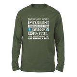 More Important Things In Life Than Fb And Twitter Men/Unisex Drop Shoulder Sweatshirt in Military Green color