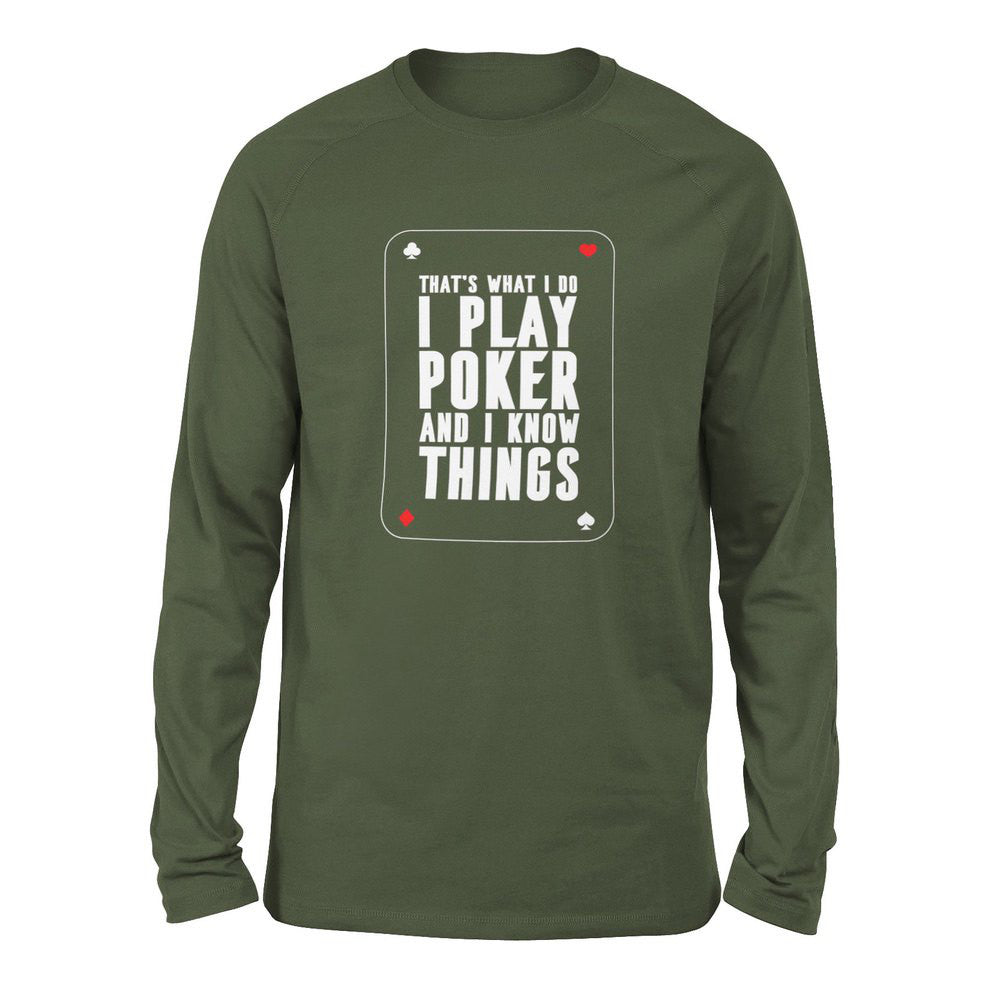 Play Poker Men/Unisex Drop Shoulder Sweatshirt in Military Green color