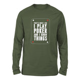 Play Poker Men/Unisex Drop Shoulder Sweatshirt in Military Green color