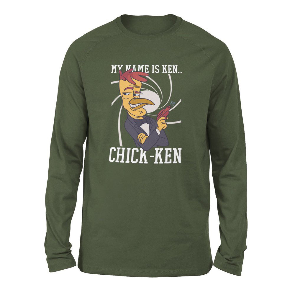 Chicken Spy Men/Unisex Drop Shoulder Sweatshirt in Military Green color