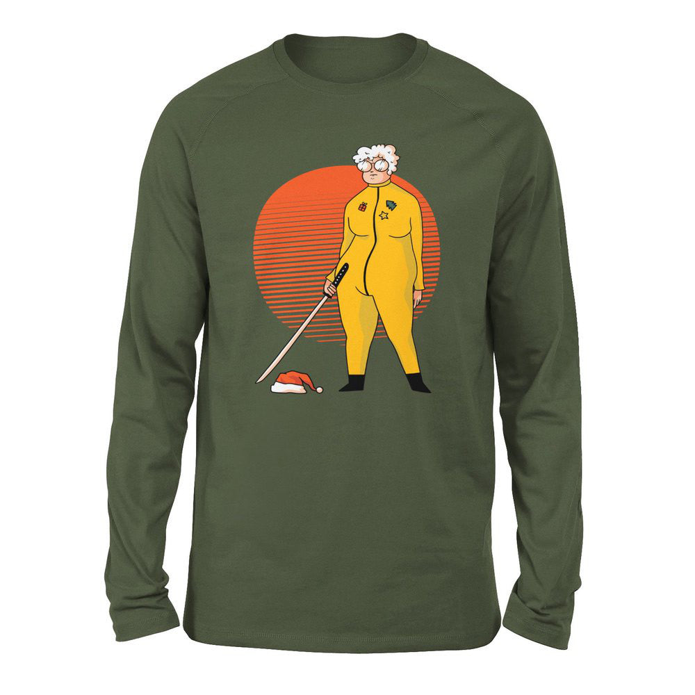 Kill Bill Mrs.santa Men/Unisex Drop Shoulder Sweatshirt in Military Green color
