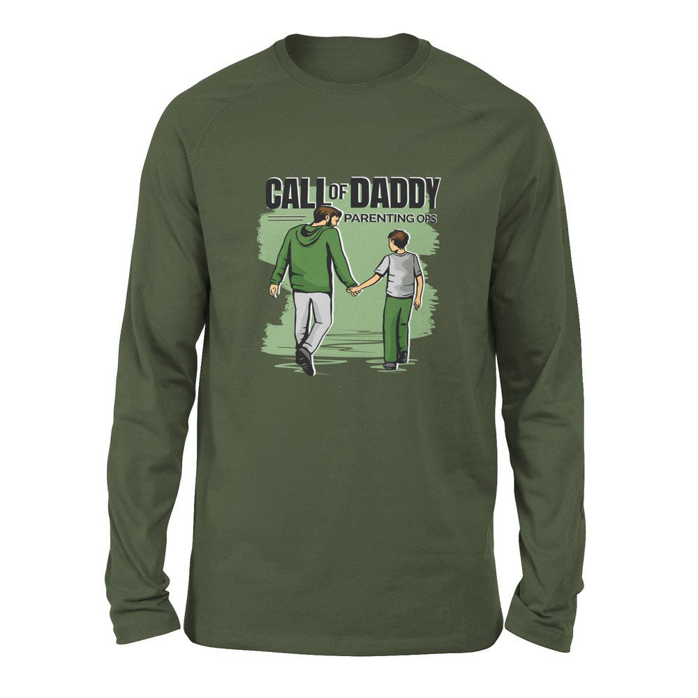 Call Of Daddy Men/Unisex Drop Shoulder Sweatshirt in Military Green color