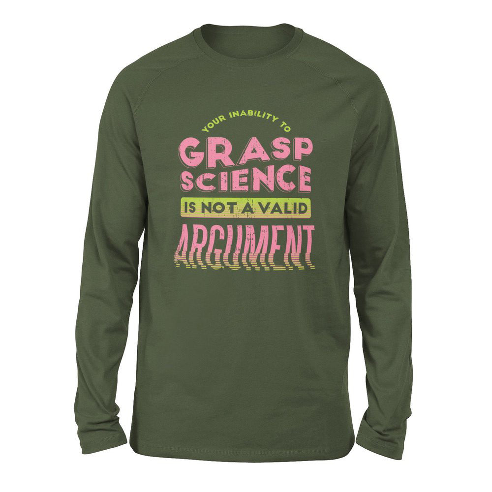 Not A Valid Argument Men/Unisex Drop Shoulder Sweatshirt in Military Green color