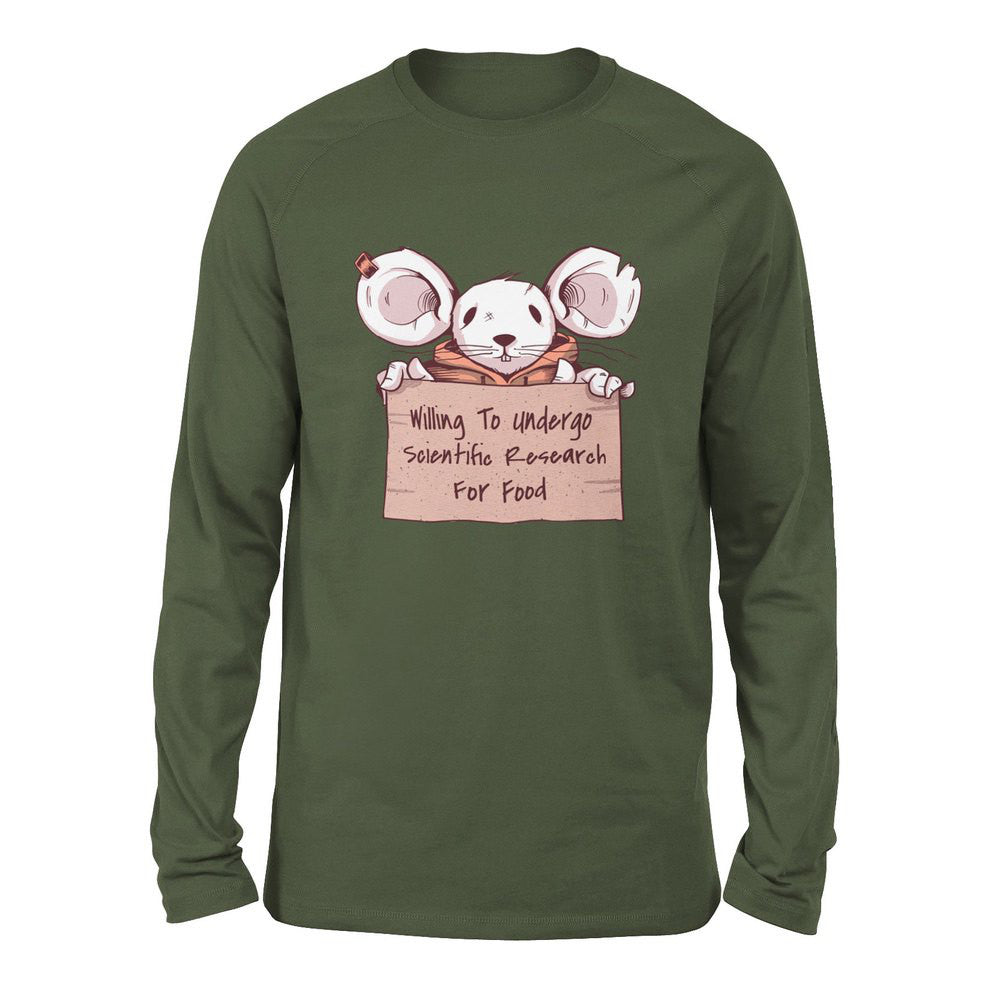 Willing To Undergo Scientific Research For Food Men/Unisex Drop Shoulder Sweatshirt in Military Green color