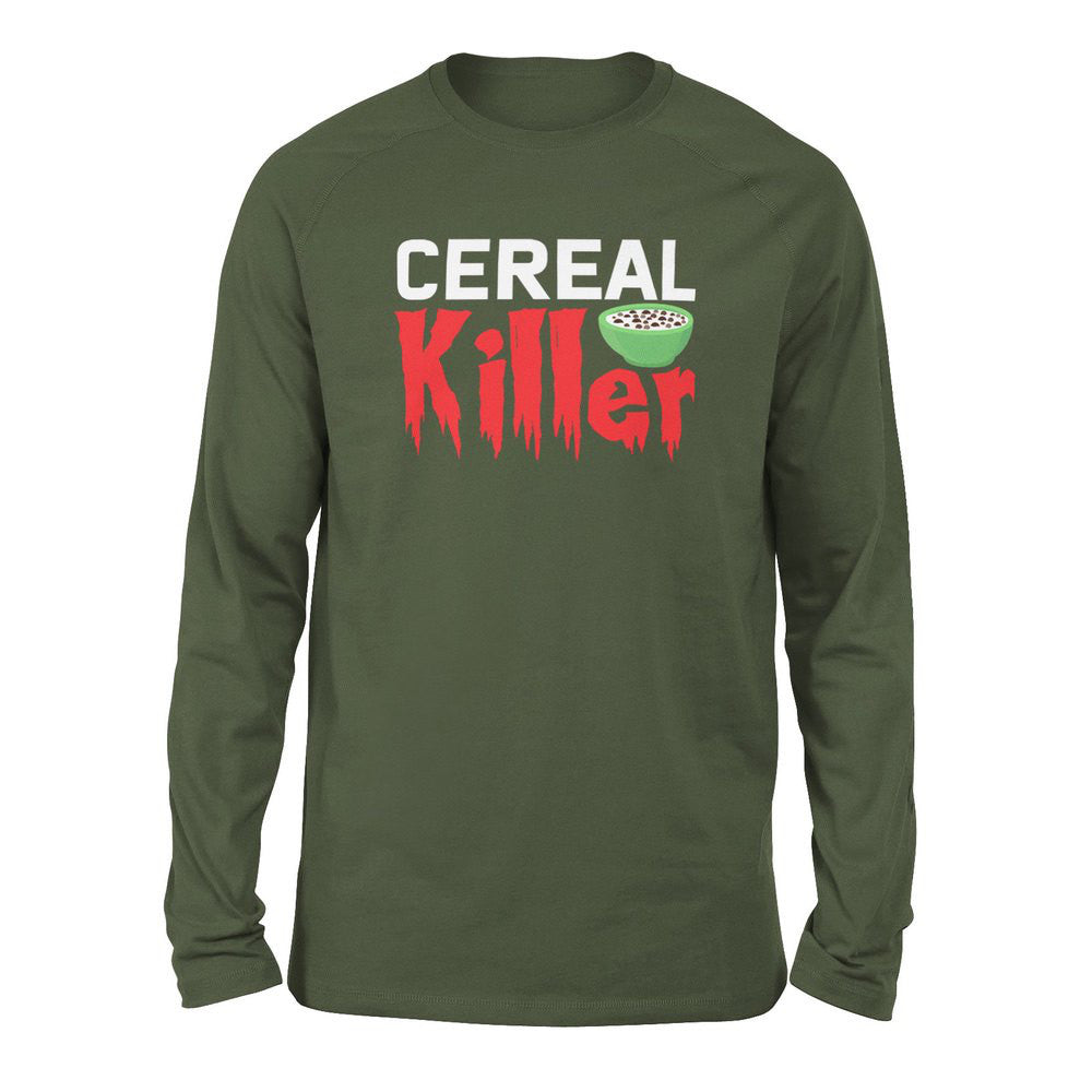 Cereal Killer Men/Unisex Drop Shoulder Sweatshirt in Military Green color