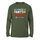 I Hate Pants & Socializing Men/Unisex Drop Shoulder Sweatshirt in Military Green color