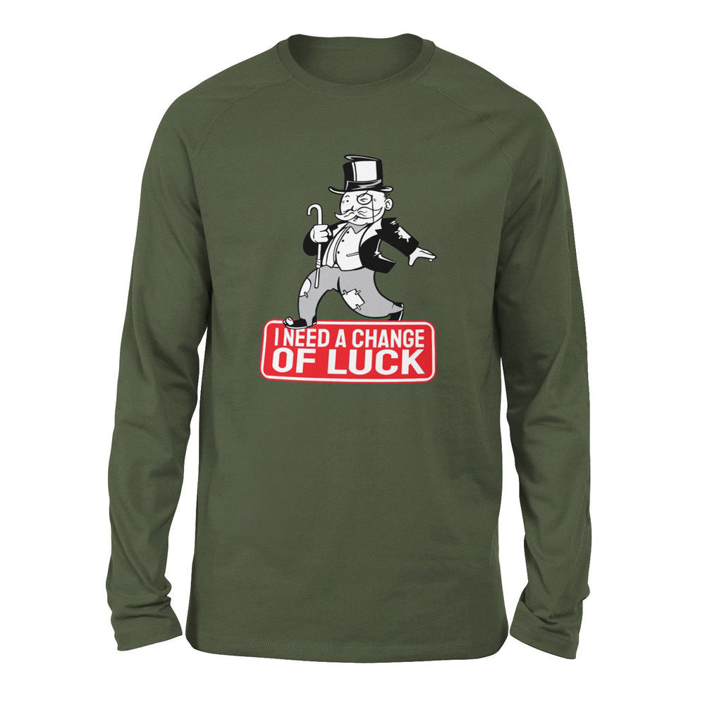 Change Luck Monopoly Parody Men/Unisex Drop Shoulder Sweatshirt in Military Green color