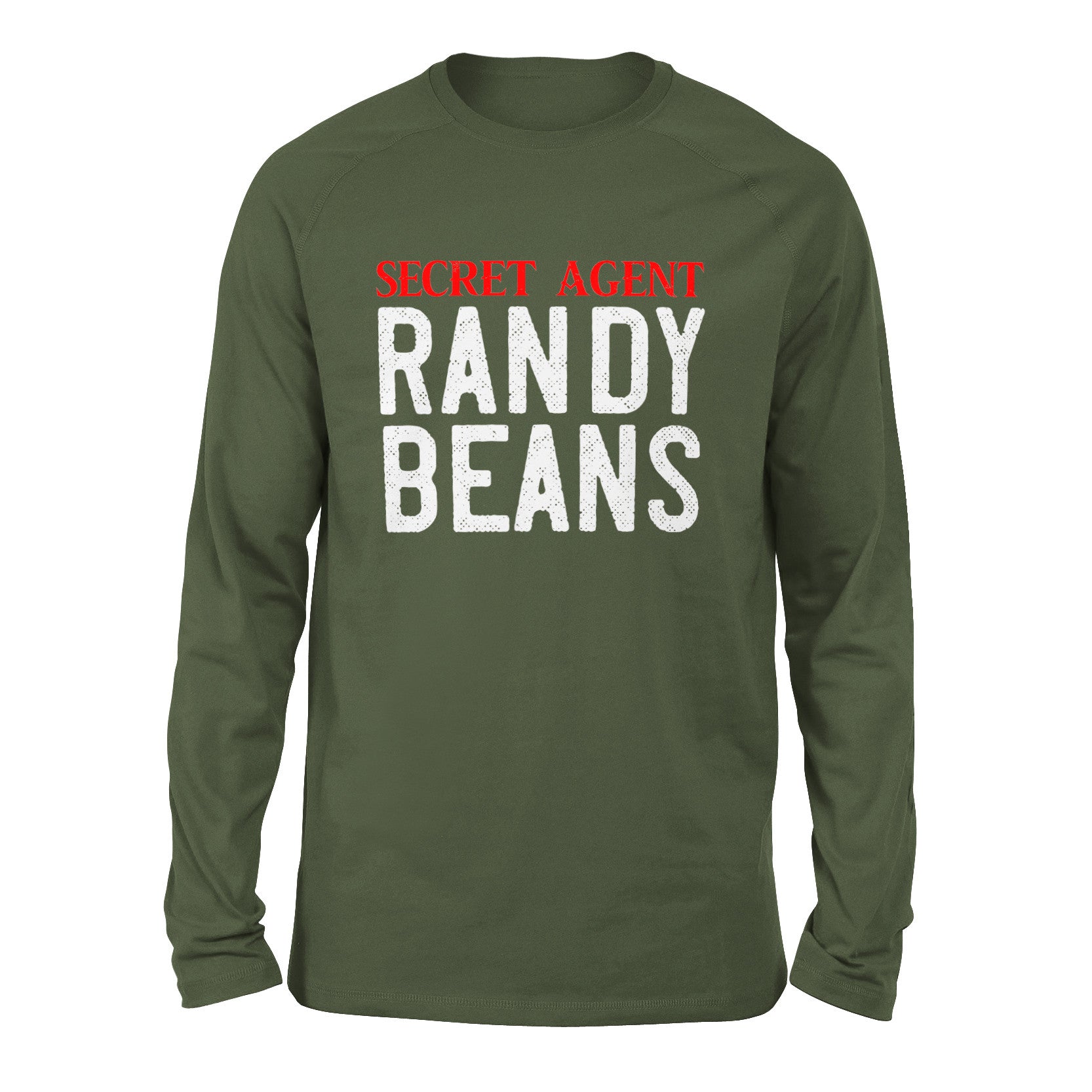 Secret Agent Randy Beans Men/Unisex Drop Shoulder Sweatshirt in Military Green color