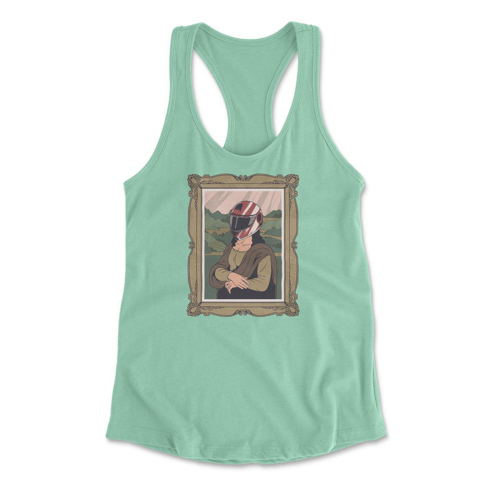 Monalisa Helmet Womens Racerback Tank in Mint color
