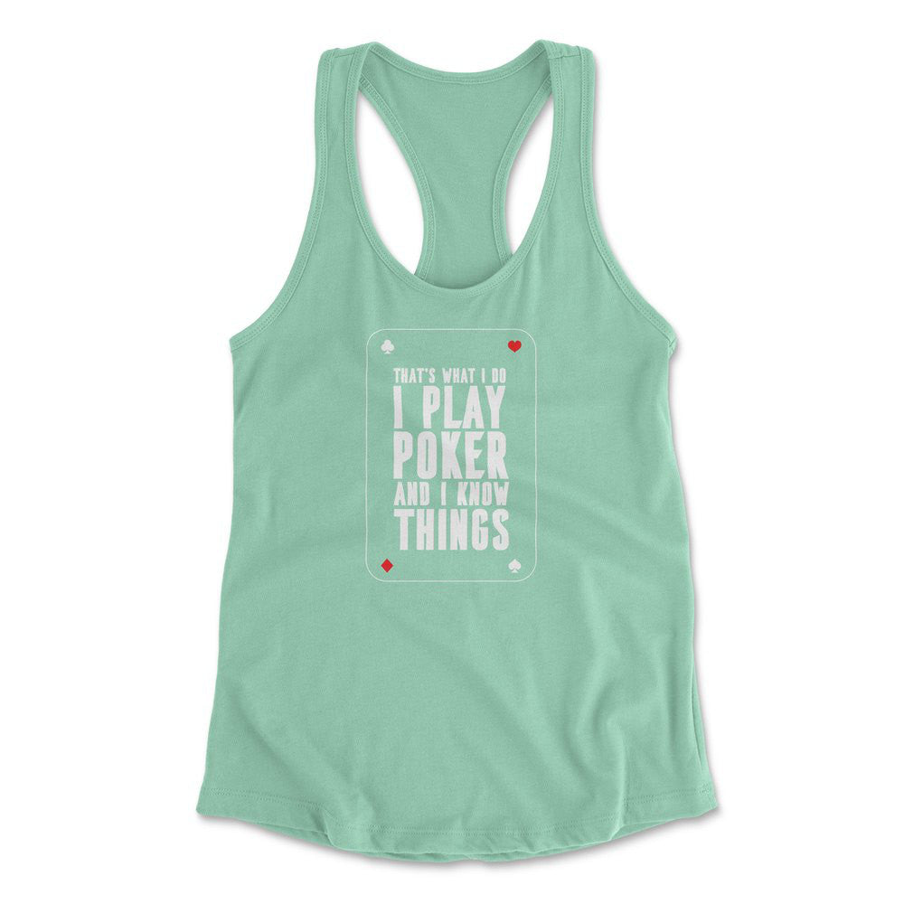 Play Poker Womens Racerback Tank in Mint color