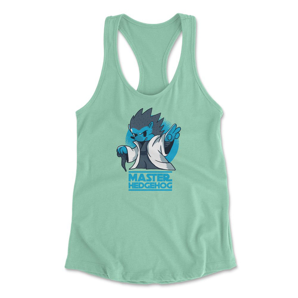 Master Hedgehog Womens Racerback Tank in Mint color