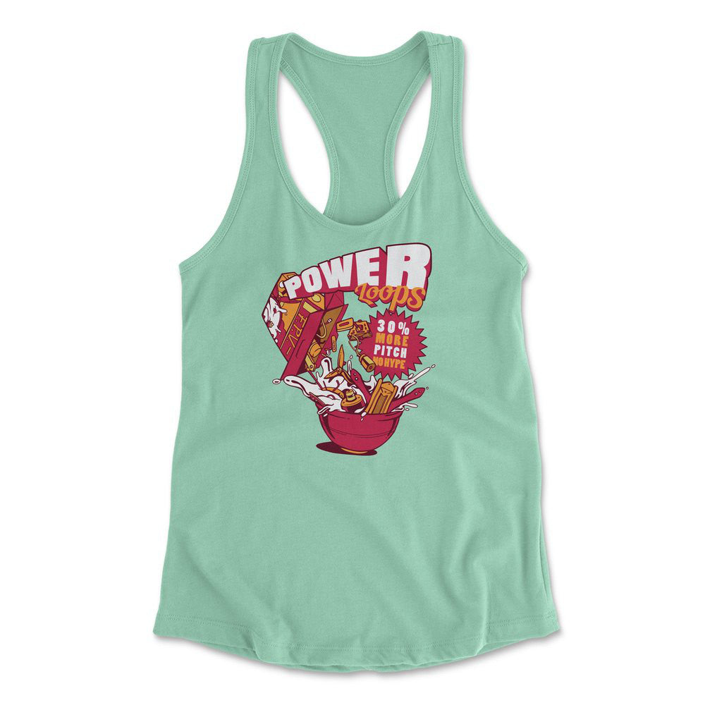 Power Loops Womens Racerback Tank in Mint color