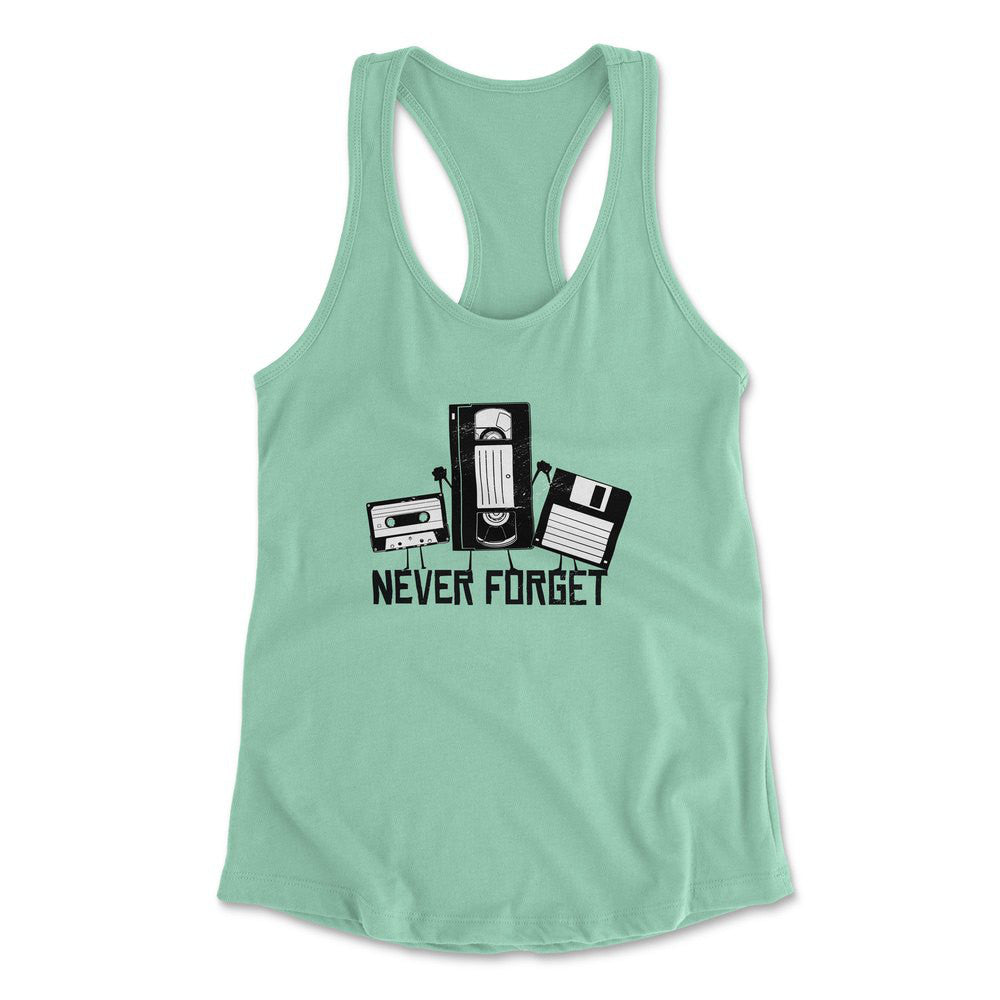 Never Forget The Old Stuff Womens Racerback Tank in Mint color