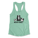 Never Forget The Old Stuff Womens Racerback Tank in Mint color