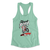 Stunt Pug Womens Racerback Tank in Mint color
