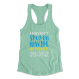 My Wife Knows Everything Womens Racerback Tank in Mint color