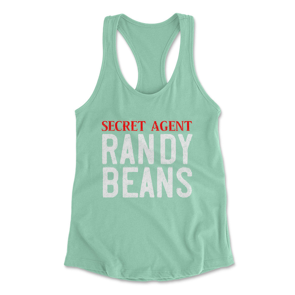 Secret Agent Randy Beans Womens Racerback Tank in Mint color