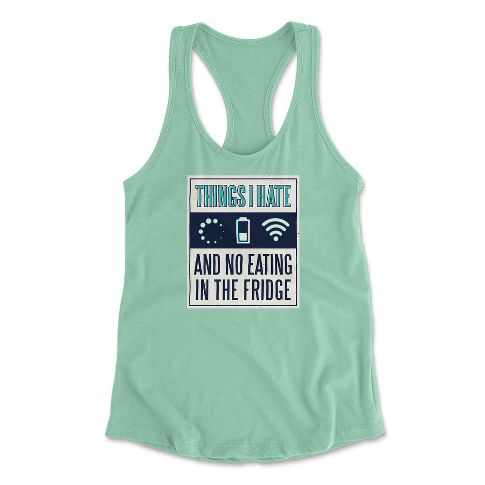 Things I Hate Womens Racerback Tank in Mint color