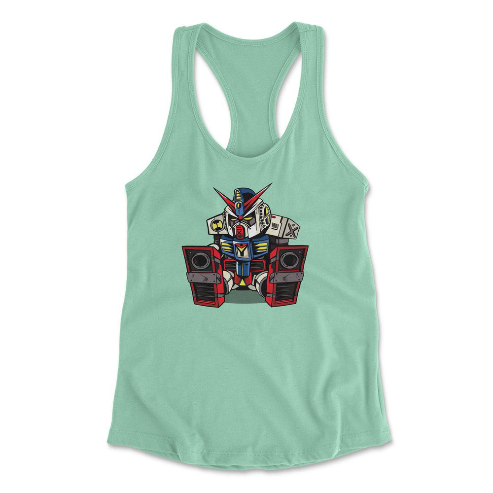 Sleepy Robot Womens Racerback Tank in Mint color