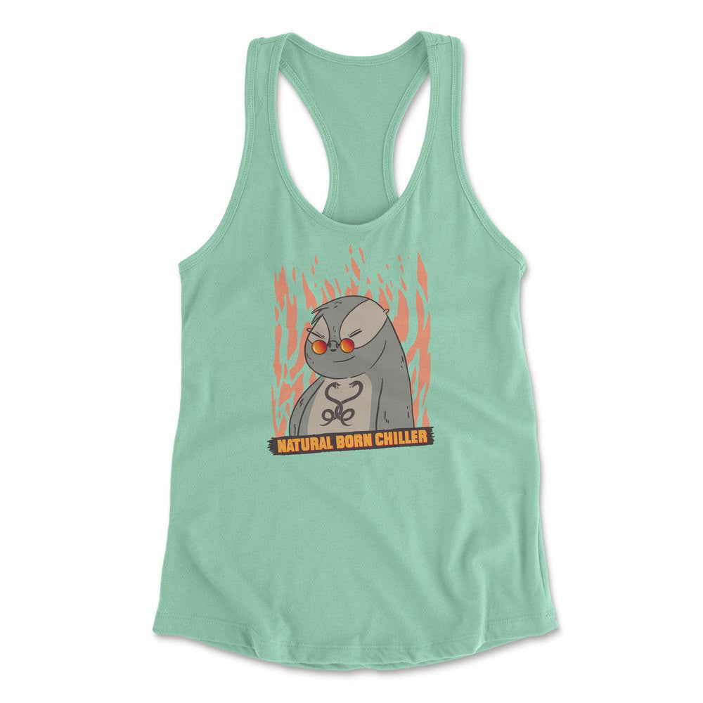 Natural Born Chiller Womens Racerback Tank in Mint color