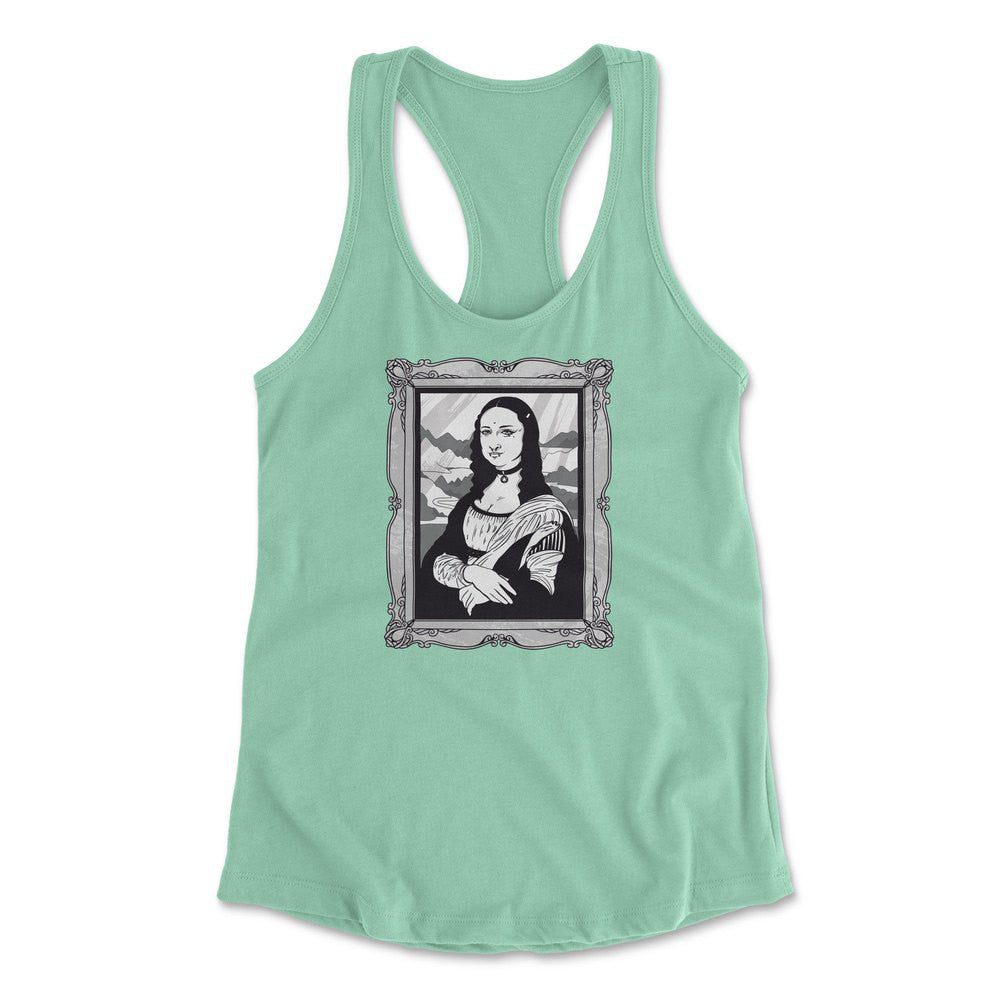 Gothic Monalisa Womens Racerback Tank in Mint color
